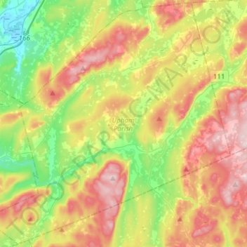 Upham Parish topographic map, elevation, terrain