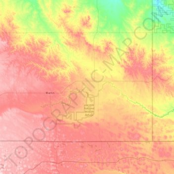 Lacreek District topographic map, elevation, terrain