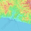 Gênes topographic map, elevation, terrain