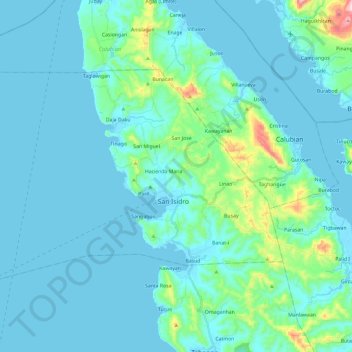 San Isidro topographic map, elevation, terrain