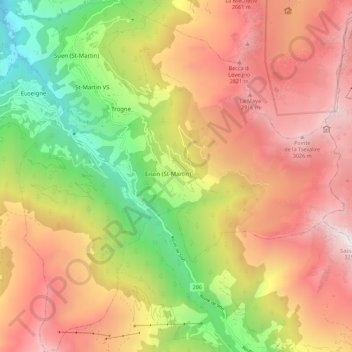 Saint-Martin (VS) topographic map, elevation, terrain