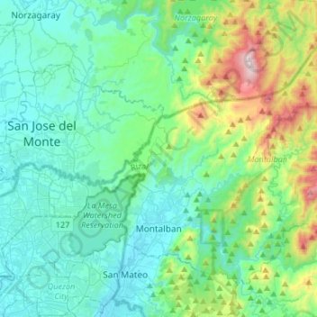 Montalban topographic map, elevation, terrain