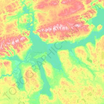 Taimyrsee topographic map, elevation, terrain