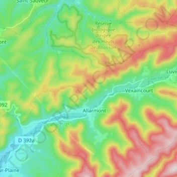 Bionville topographic map, elevation, terrain