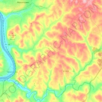 Nicholson Township topographic map, elevation, terrain