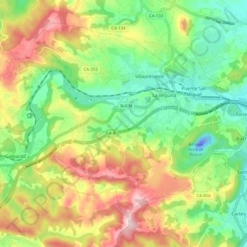 Reocín topographic map, elevation, terrain