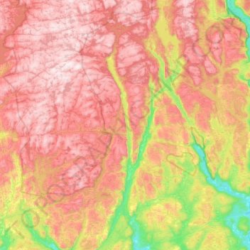 Åseral topographic map, elevation, terrain