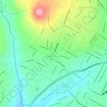 Santa Úrsula Zimatepec topographic map, elevation, terrain