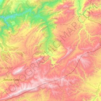 Zaouiat Ahansal زاوية أحنصال topographic map, elevation, terrain