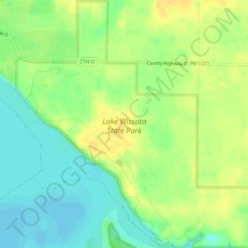 Lake Wissota State Park topographic - Thumbnail