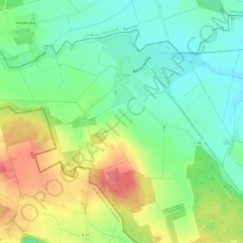 Döhren topographic map, elevation, terrain