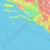 Dubrovačko-neretvanska županija topographic map, elevation, terrain