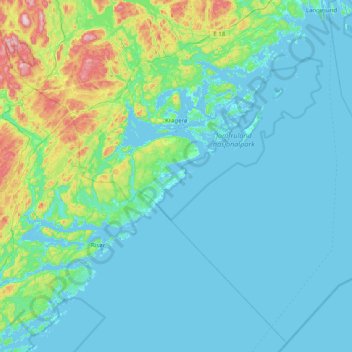 Kragerø topographic map, elevation, terrain