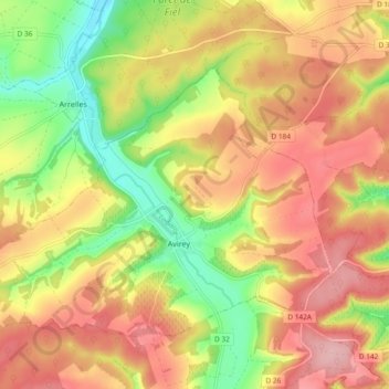Avirey-Lingey topographic map, elevation, terrain