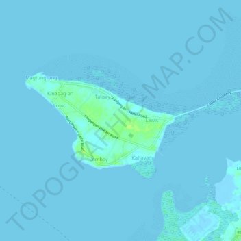 Pangangan Island topographic map, elevation, terrain
