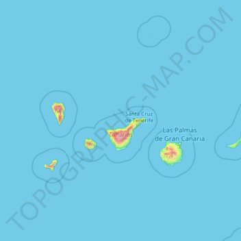 Canarias topographic map, elevation, terrain