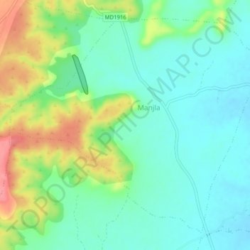 Manjla topographic map, elevation, terrain