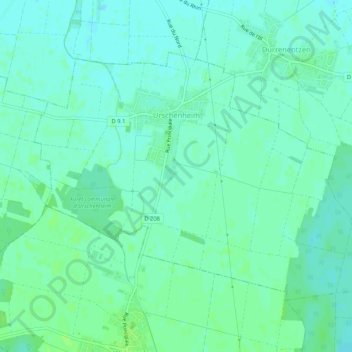Urschenheim topographic map, elevation, terrain