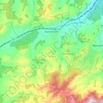 Dürrenroth topographic map, elevation, terrain
