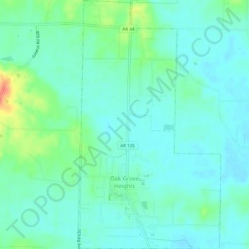 Oak Grove Heights topographic map, elevation, terrain