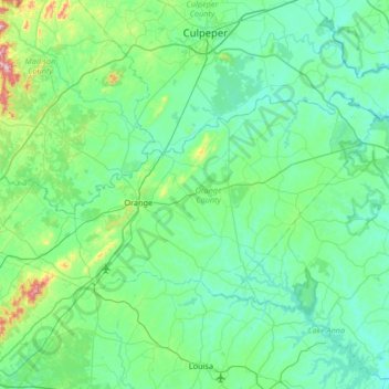 Orange County topographic map, elevation, terrain