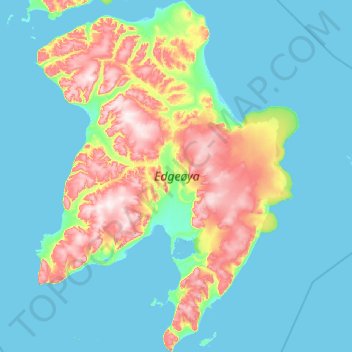 Edgeøya topographic map, elevation, terrain