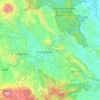 Sijunjung topographic map, elevation, terrain