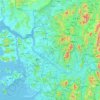 Han River topographic map, elevation, terrain