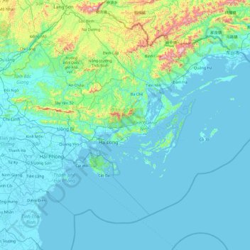 Provinz Quảng Ninh topographic map, elevation, terrain