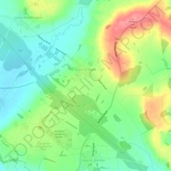 Aston le Walls topographic map, elevation, terrain