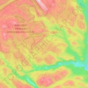 Hjartdal topographic map, elevation, terrain