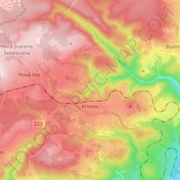 Krima topographic map, elevation, terrain