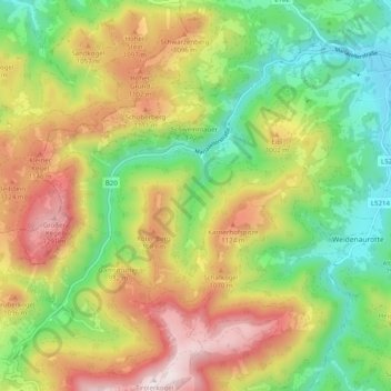 Türnitz topographic map, elevation, terrain