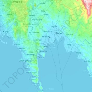 Morong topographic map, elevation, terrain