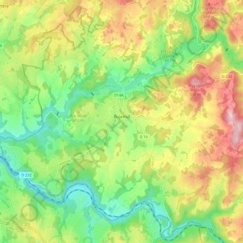 Bujaleuf topographic map, elevation, terrain