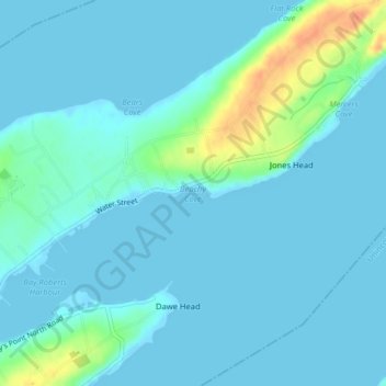 Beachy Cove topographic map, elevation, terrain