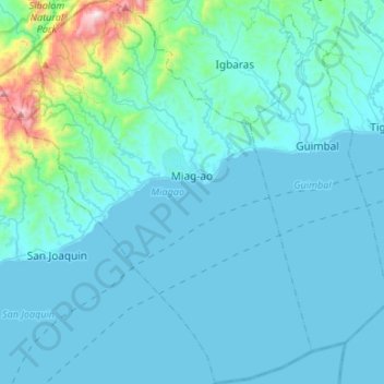Miagao topographic map, elevation, terrain