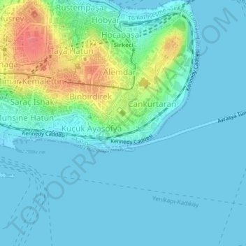 Sultan Ahmet Mahallesi topographic map, elevation, terrain