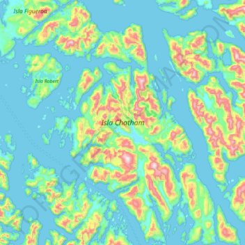 Isla Chatham topographic map, elevation, terrain