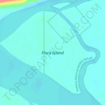 Flora Island topographic map, elevation, terrain