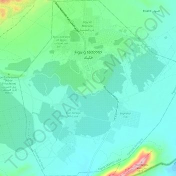 Figuig ⵉⴼⵉⵢⵢⵉⵢ فكيك topographic map, elevation, terrain