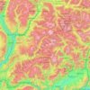 Dolomitas occidentales topographic map, elevation, terrain