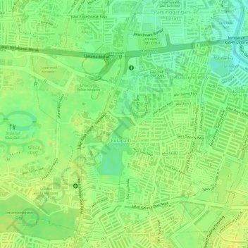 Kelapa Dua topographic map, elevation, terrain