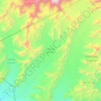 Lacuna Glacier topographic map, elevation, terrain