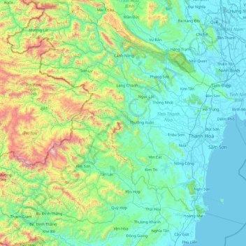 Tỉnh Thanh Hóa topographic map, elevation, terrain