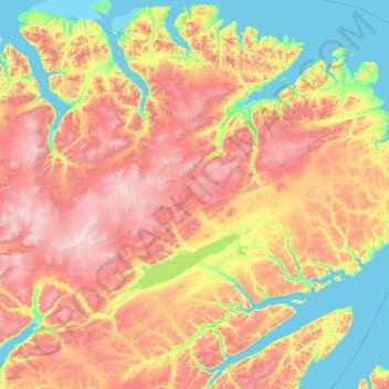 Quttinirpaaq National Park topographic map, elevation, terrain