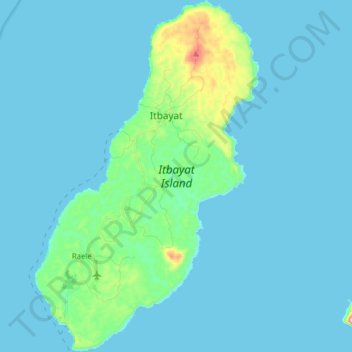 Itbayat Island topographic map, elevation, terrain