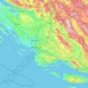 Šibensko-kninska županija topographic map, elevation, terrain
