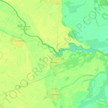 Žabalj topographic map, elevation, terrain