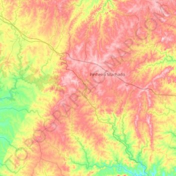 Pinheiro Machado topographic map, elevation, terrain